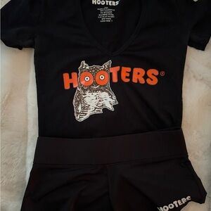 Hooters Black Outfit with Orange Logo